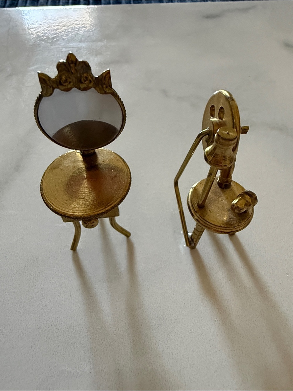 Gold Miniature Vanity and Sink Decorative Set - Gold Accent Home Decor